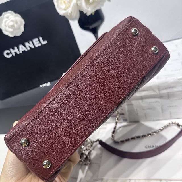 CC lambskin small coco handle bag A92990 bordeaux 