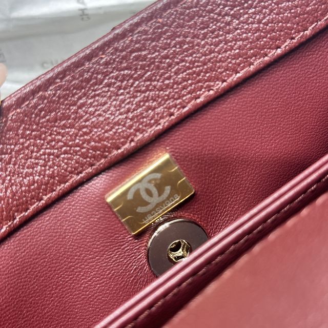 CC lambskin small coco handle bag A92990 bordeaux 