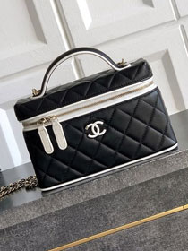 CC lambskin vanity with chain AP5240 black