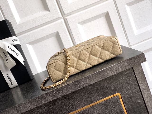 CC calfskin vanity with chain AP5195 beige