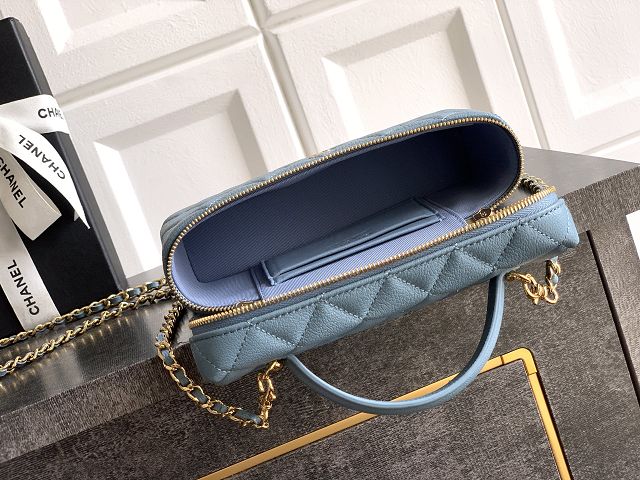 CC calfskin vanity with chain AP5195 blue
