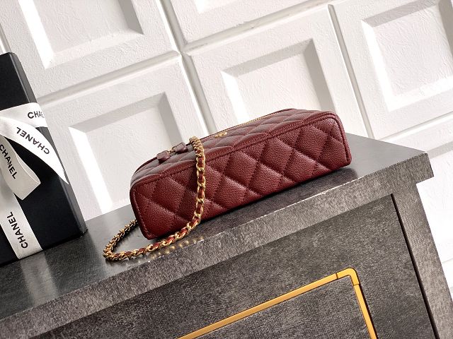 CC calfskin vanity with chain AP5195 bordeaux