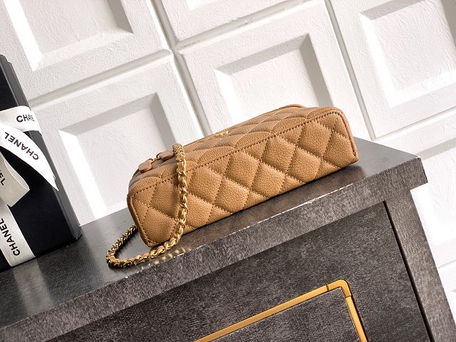 CC calfskin vanity with chain AP5195 brown