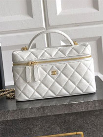 CC calfskin vanity with chain AP5195 white