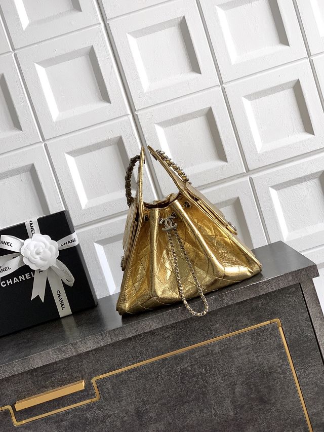 CC crinkle calfskin 25 small handbag AS5293 gold