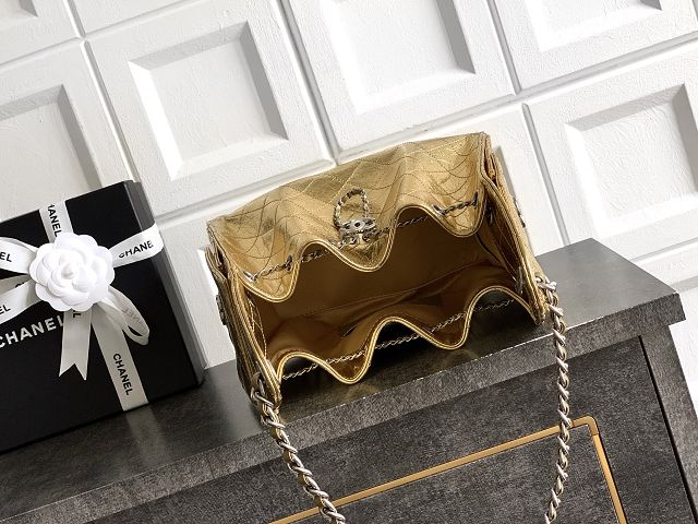 CC crinkle calfskin 25 small handbag AS5293 gold