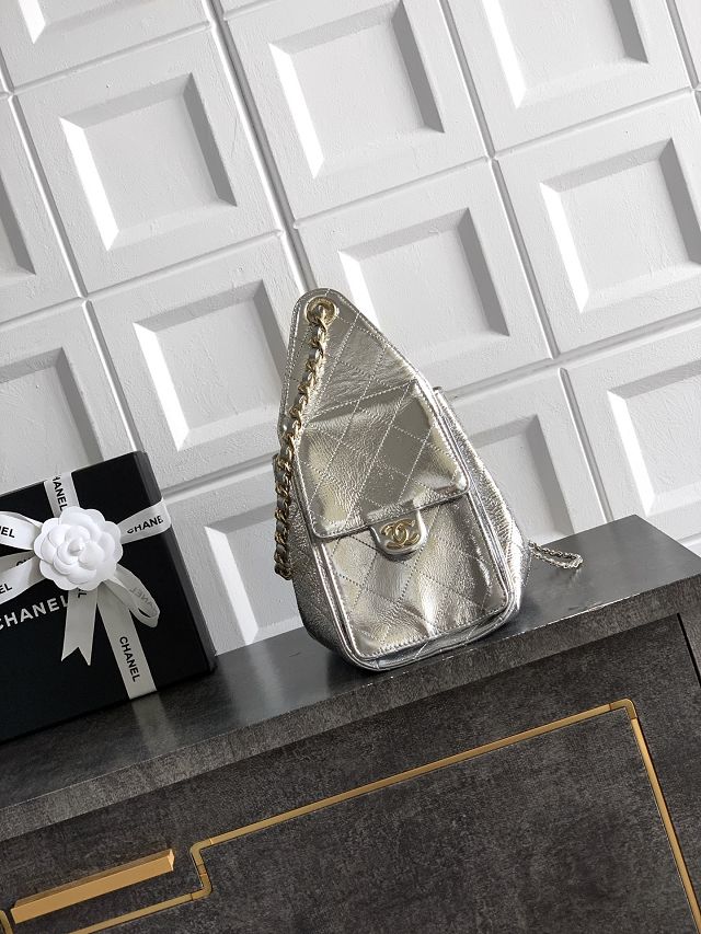 CC crinkle calfskin 25 small handbag AS5293 silver