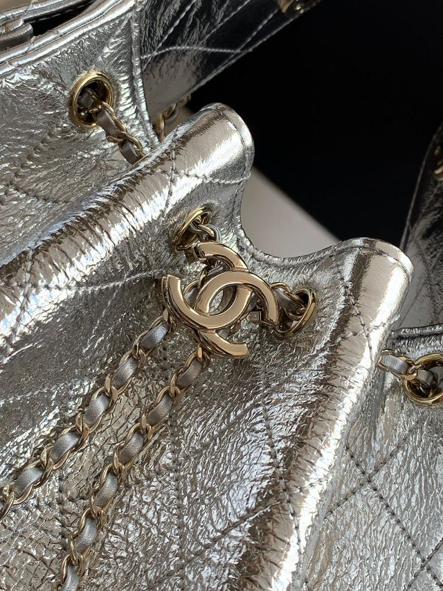 CC crinkle calfskin 25 small handbag AS5293 silver