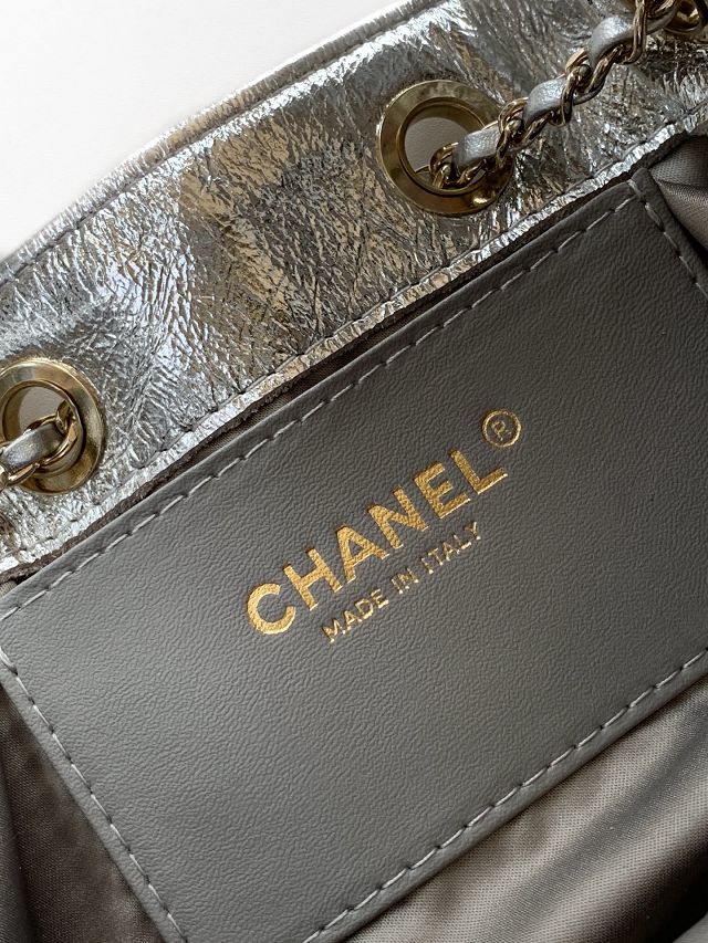 CC crinkle calfskin 25 small handbag AS5293 silver