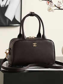 CC calfskin clutch with strap AP5528 dark brown
