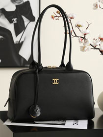 CC calfskin medium bowling bag AS6580 black 
