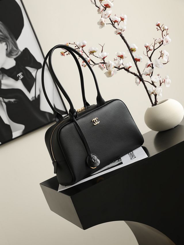 CC calfskin medium bowling bag AS6580 black 