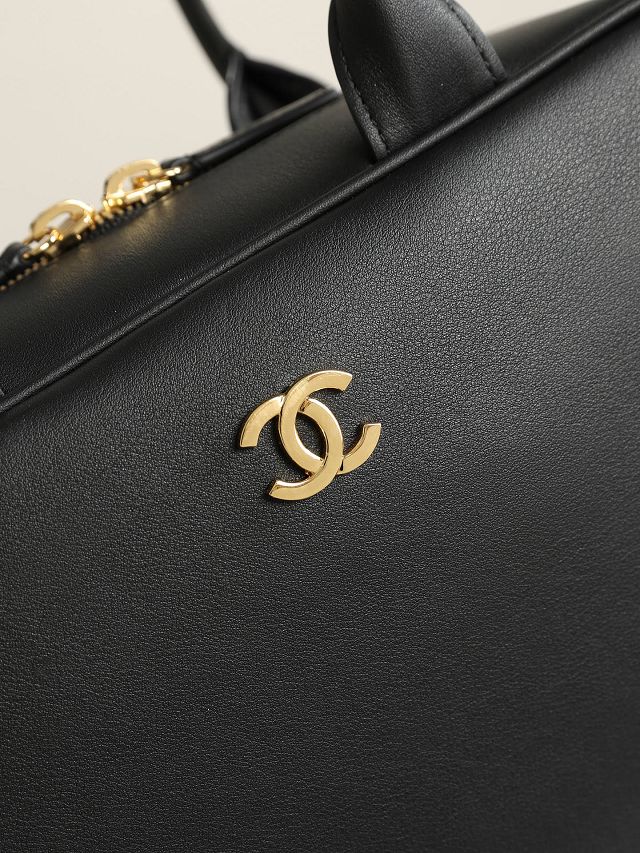CC calfskin medium bowling bag AS6580 black 