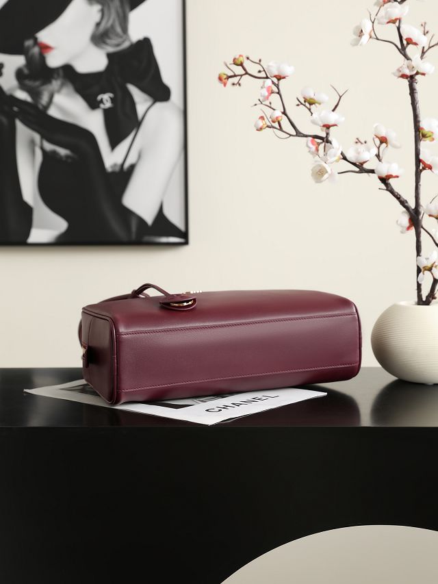 CC calfskin medium bowling bag AS6580 bordeaux