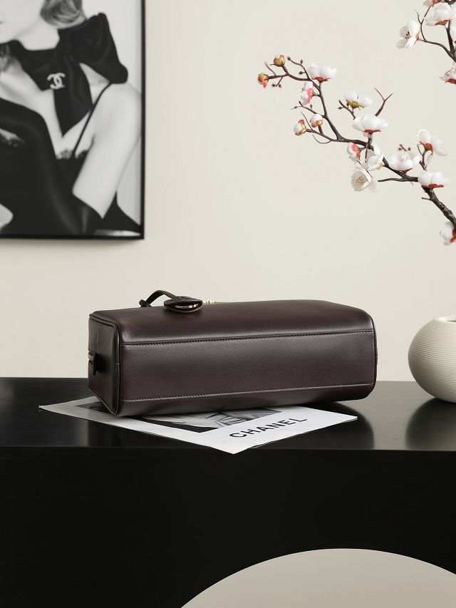 CC calfskin medium bowling bag AS6580 dark brown