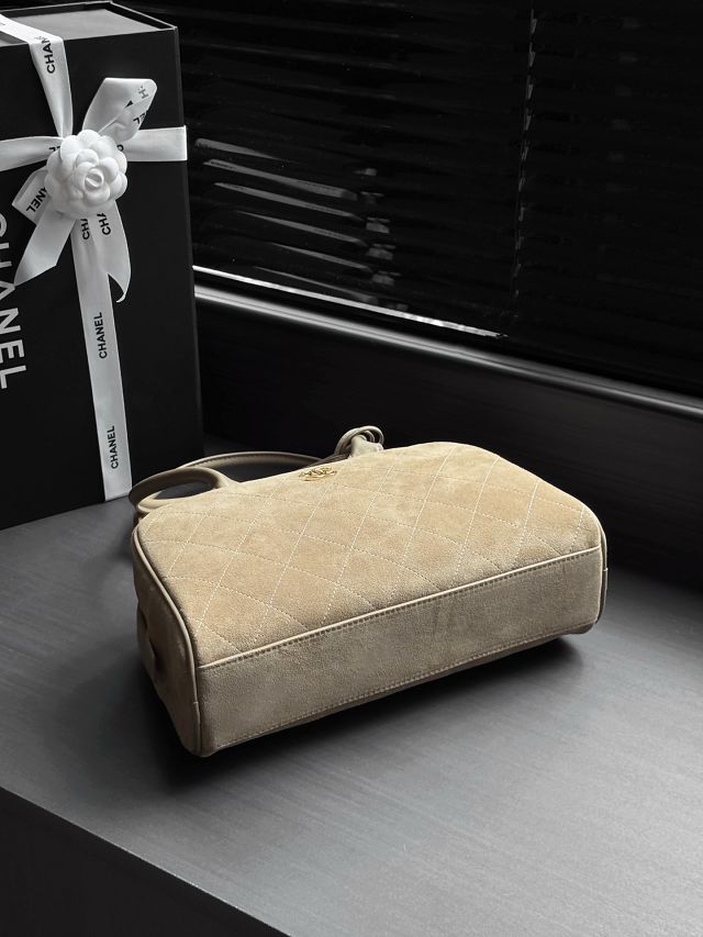 CC suede calfskin medium bowling bag AS6580 beige