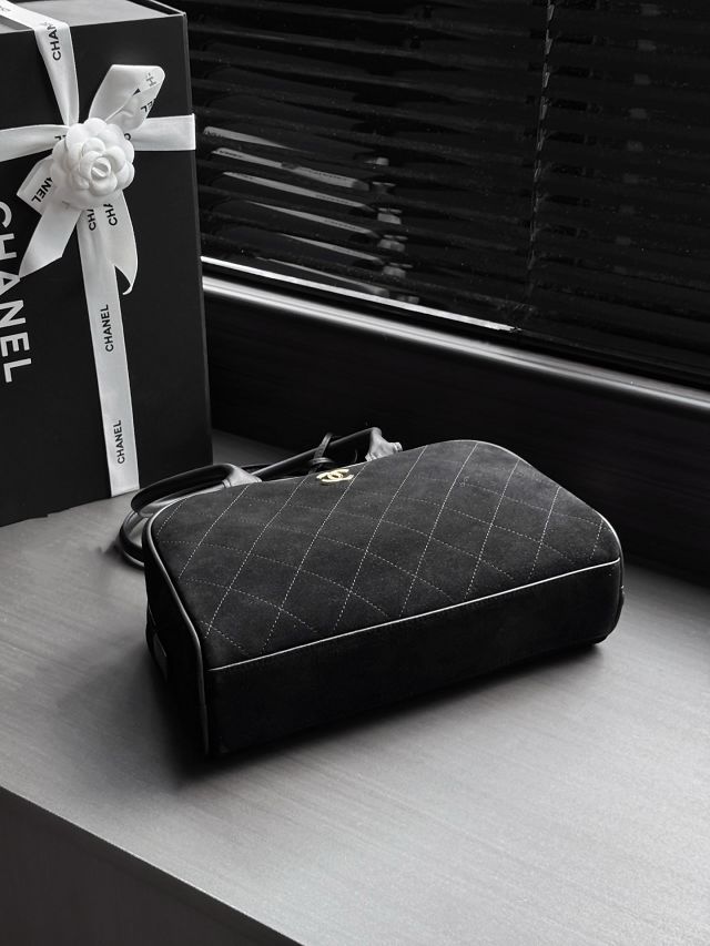 CC suede calfskin medium bowling bag AS6580 black