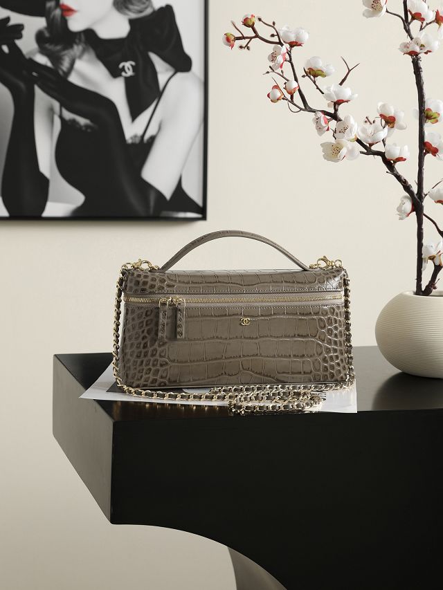 CC crocodile calfskin vanity with chain AP5438