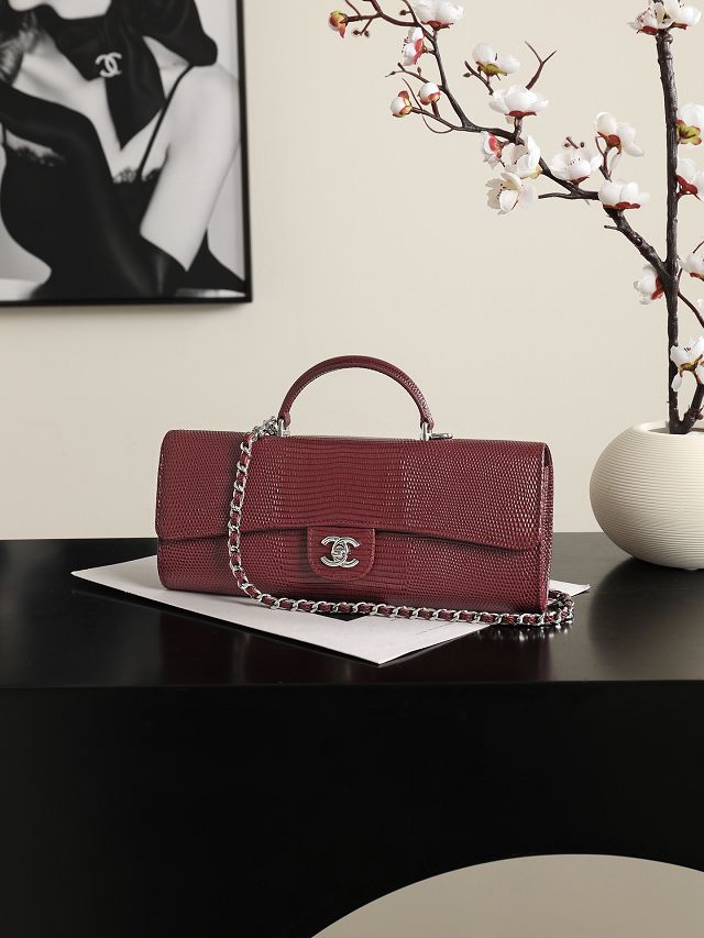 CC lizard calfskin clutch with chain AP5280 