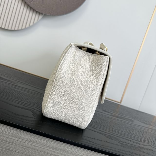CC grained calfskin maxi flap bag AS6231 white