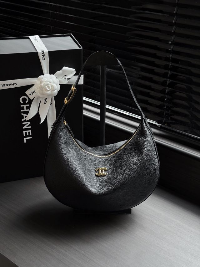 CC grained calfskin hobo handbag AS6570 black