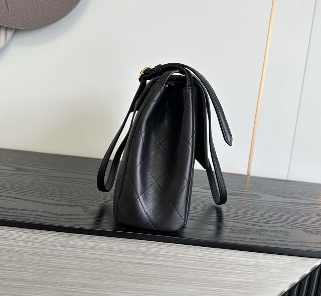 CC lambskin maxi flap bag AS6482 black