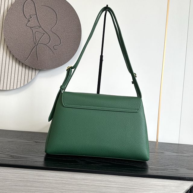 CC grained calfskin maxi flap bag AS6482 green