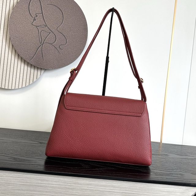 CC grained calfskin maxi flap bag AS6482 red