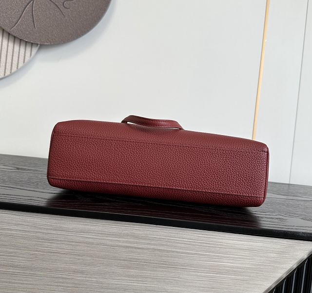 CC grained calfskin maxi flap bag AS6482 red