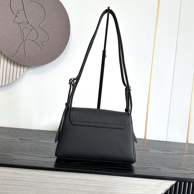 CC grained calfskin small flap bag AS6489 black 