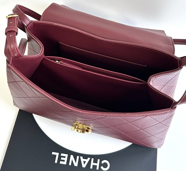 CC lambskin maxi flap bag AS6482 bordeaux