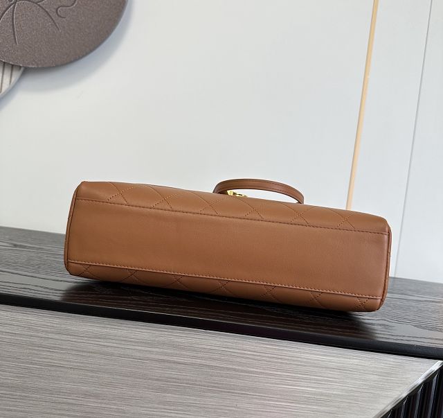 CC lambskin maxi flap bag AS6482 brown
