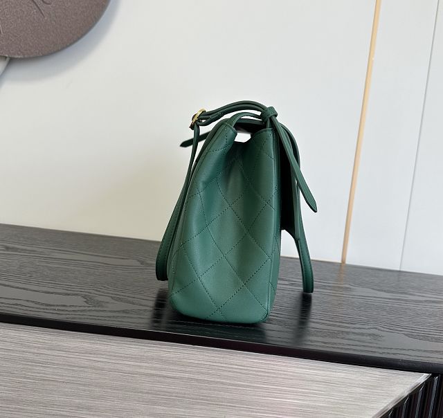 CC lambskin maxi flap bag AS6482 green