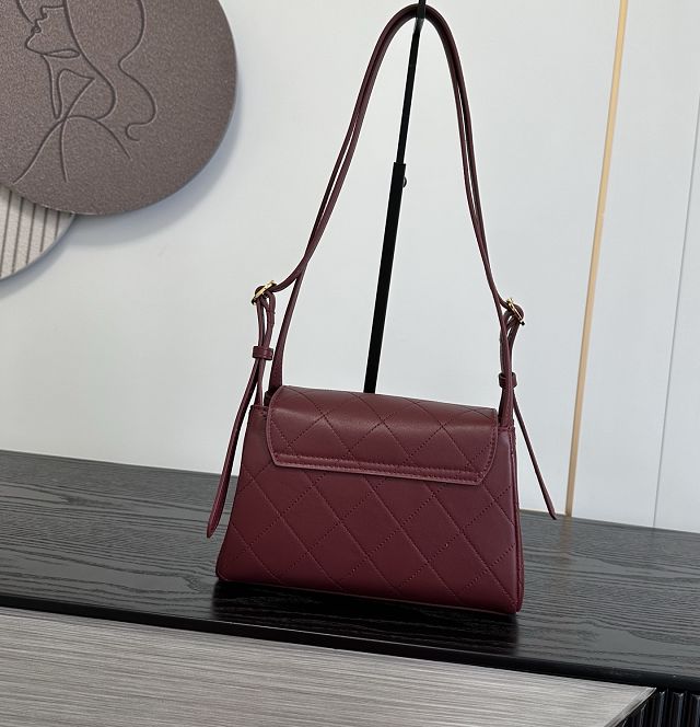 CC lambskin small flap bag AS6489 bordeaux