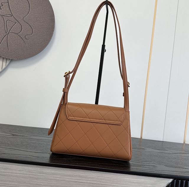 CC lambskin small flap bag AS6489 brown