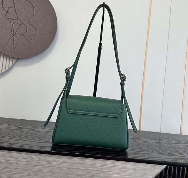 CC lambskin small flap bag AS6489 green