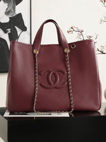 CC calfskin medium shopping bag AS6201 wine