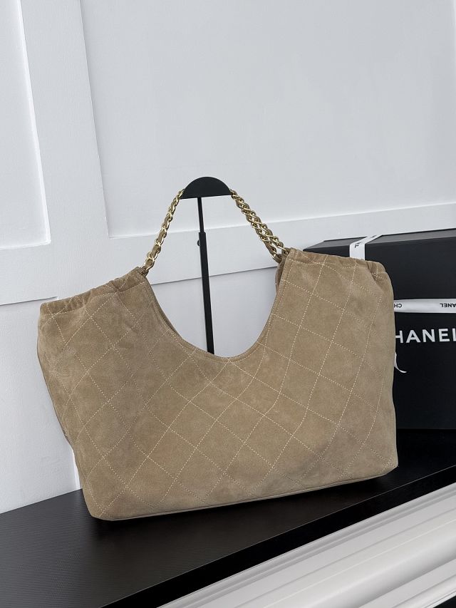 CC suede calfskin large shopping bag AS6475 beige