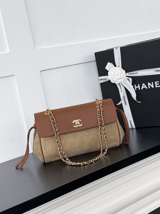 CC suede calfskin small tote bag AS6427 beige