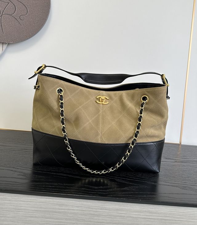 CC suede small tote bag AS5634 beige