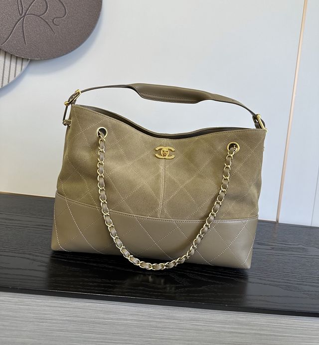 CC suede small tote bag AS5634 khaki