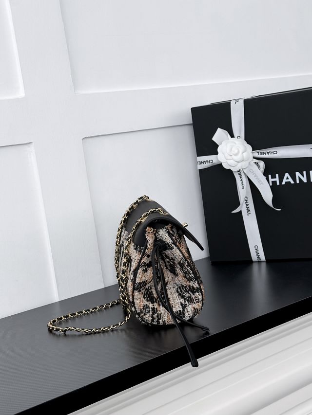 CC tweed small tote bag AS6427 black