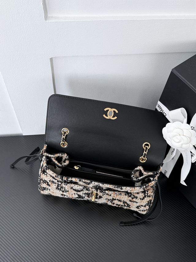 CC tweed small tote bag AS6427 black