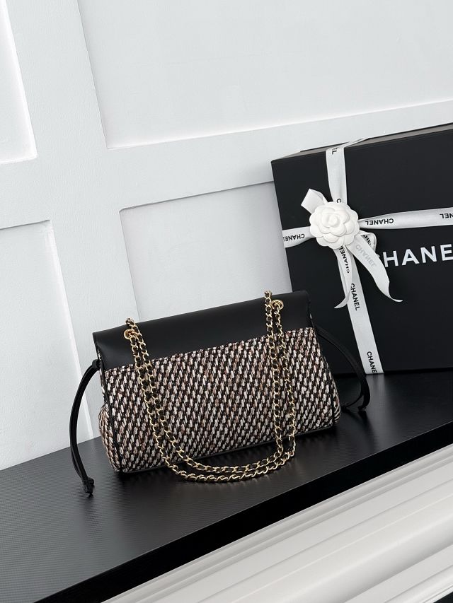 CC tweed small tote bag AS6427 black