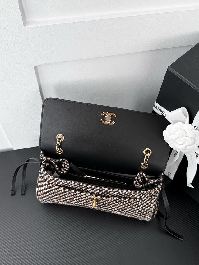 CC tweed small tote bag AS6427 black