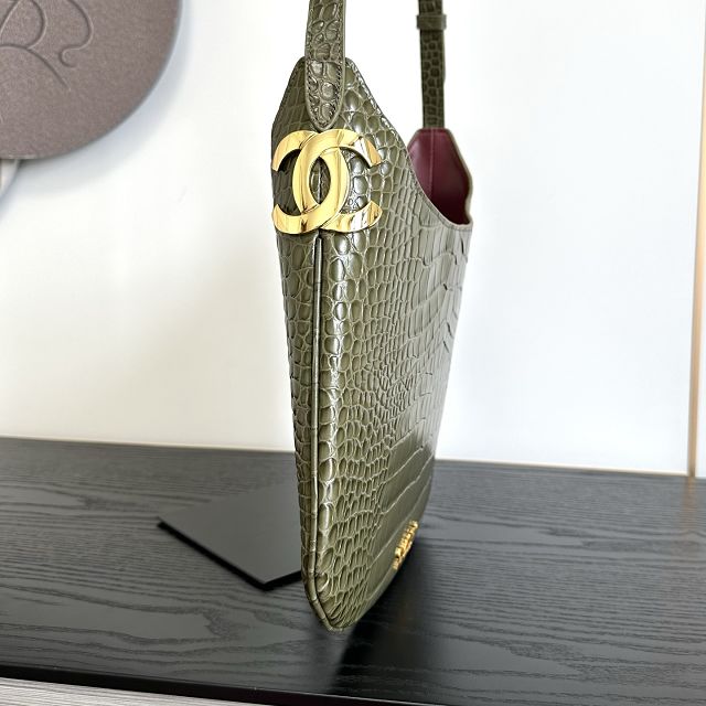 CC crocodile calfskin large  hobo handbag AS6601