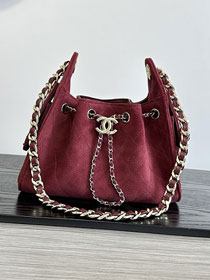 CC suede calfskin 25 mini handbag AS5631 wine