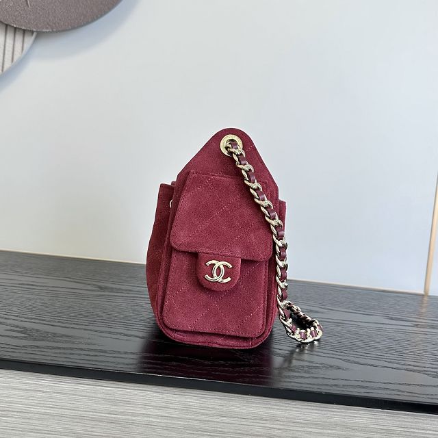 CC suede calfskin 25 mini handbag AS5631 wine