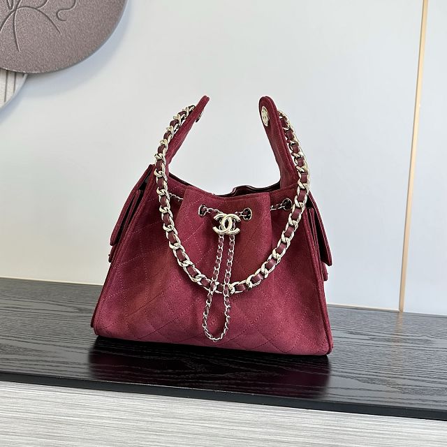 CC suede calfskin 25 small handbag AS5293 wine