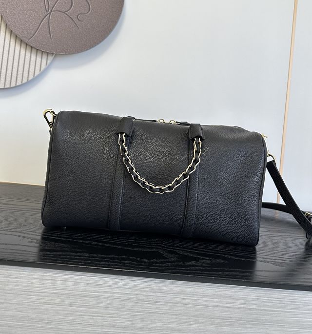 CC grained calfskin bowling bag AS6216 black